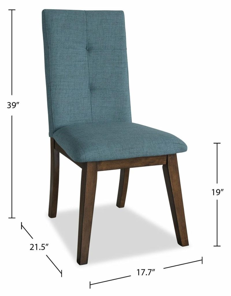 Chelsea Dining Chair With Linen-Look Fabric – Aqua Blue Dining Chairs