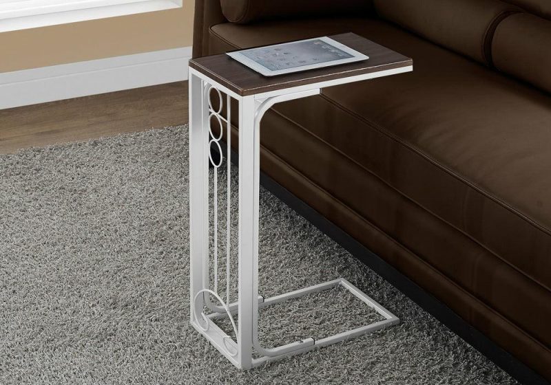 Cherry Top Antique White Metal Accent Table End Tables