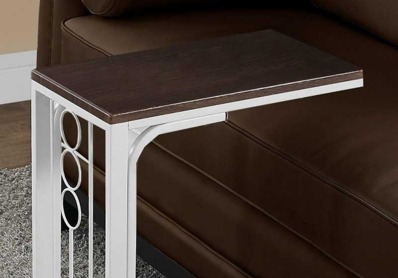 Cherry Top Antique White Metal Accent Table End Tables