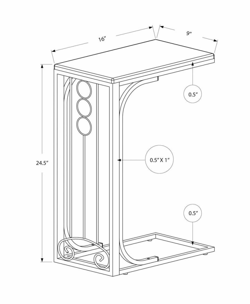 Cherry Top Antique White Metal Accent Table End Tables