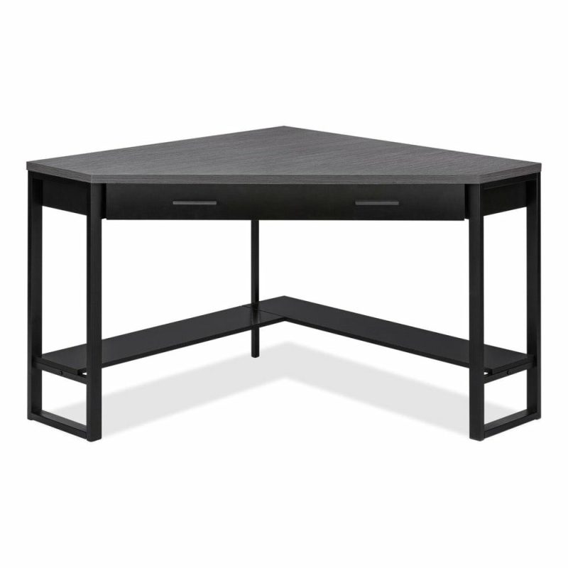 Christiana 42″ Corner Desk With Drawer – Black/Grey Desks