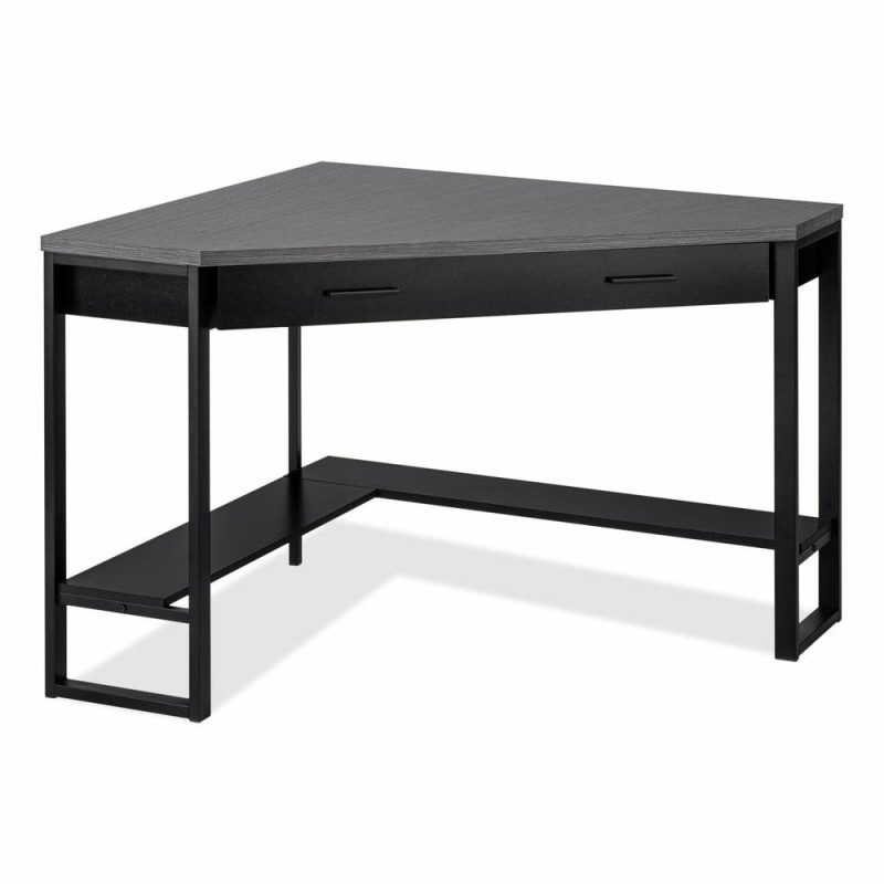 Christiana 42″ Corner Desk With Drawer – Black/Grey Desks