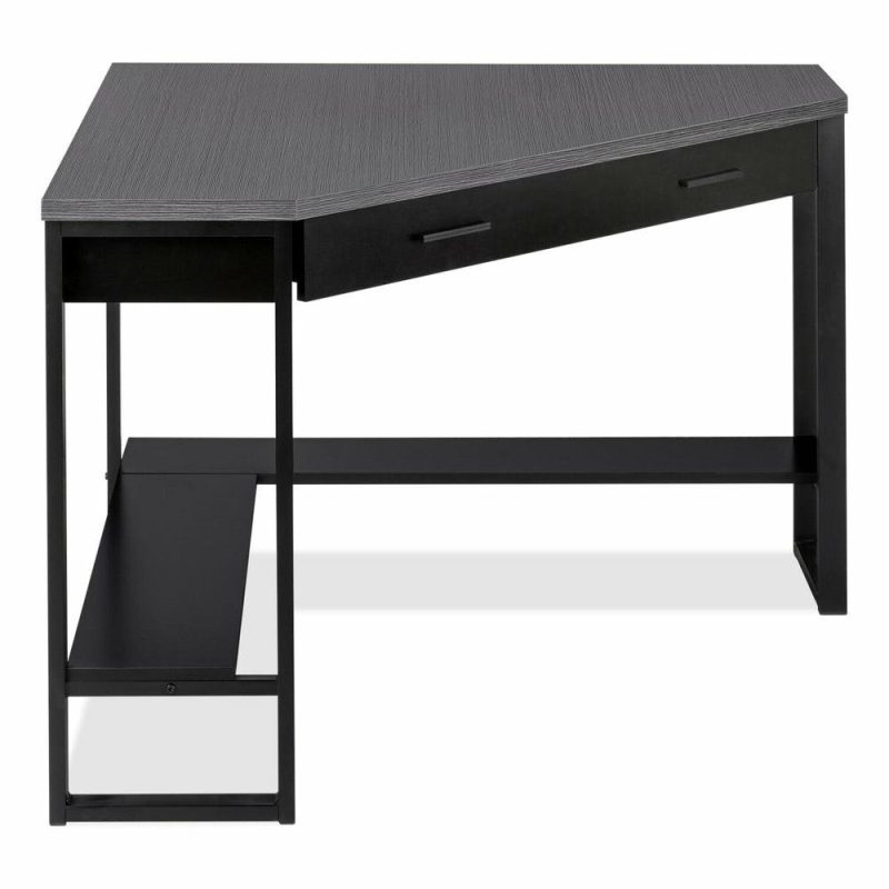 Christiana 42″ Corner Desk With Drawer – Black/Grey Desks