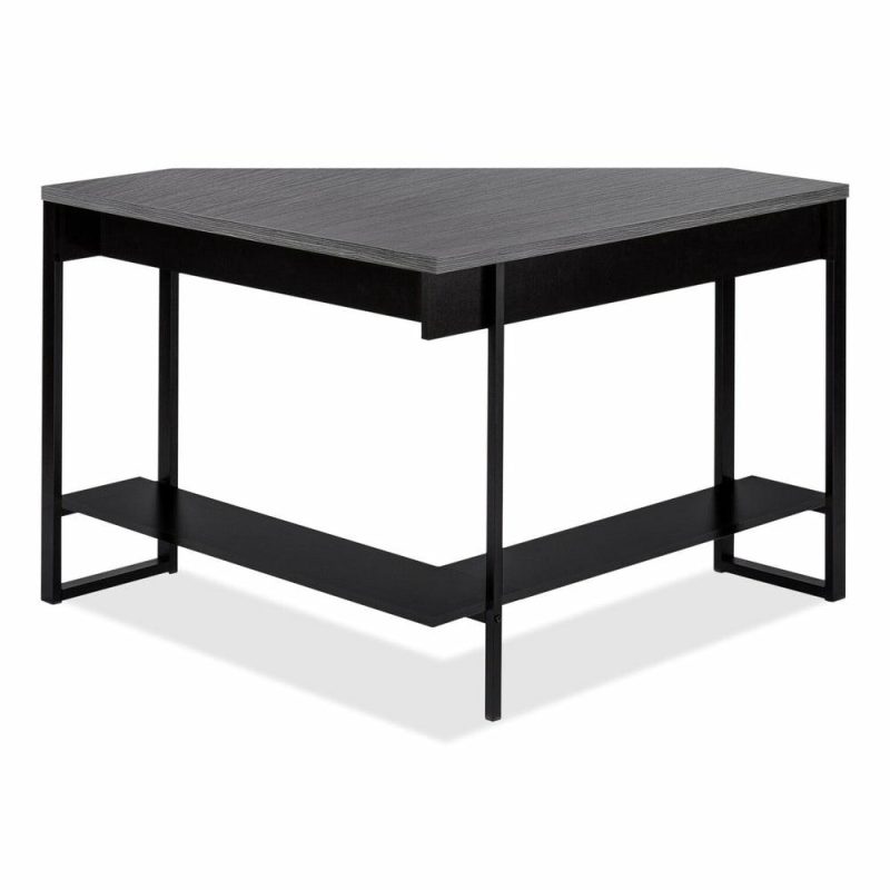 Christiana 42″ Corner Desk With Drawer – Black/Grey Desks