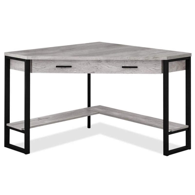 Christiana 42″ Corner Desk With Drawer – Grey Desks