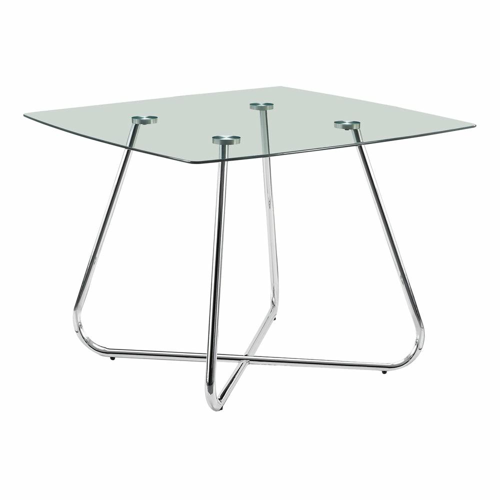 Chrome With 8Mm Tempered Glass Dining Table Dining Room