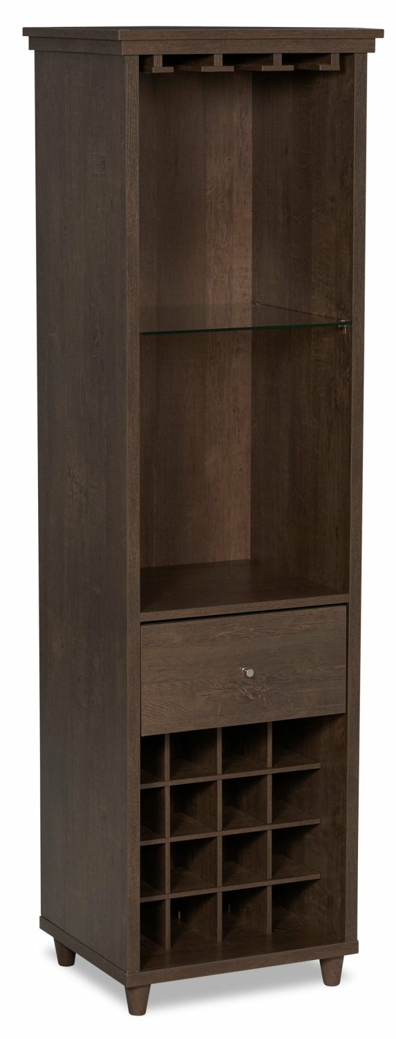 Ciara 19″ Wine Cabinet With Cubbies For 16 Wine Bottles – Walnut Oak Buffets, Servers And Cabinets