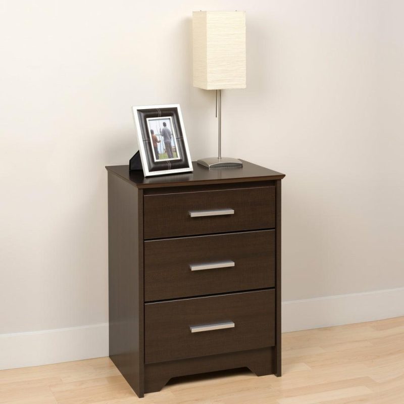 Coal Harbor 3-Drawer Tall Nightstand – Espresso Bedroom