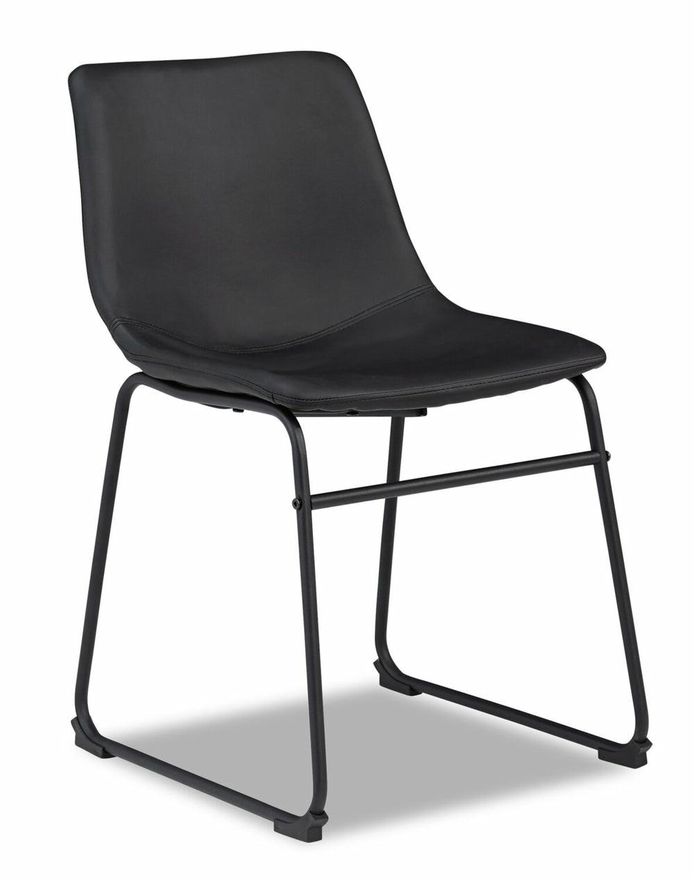 Cole Dining Chair With Vegan Leather Fabric, Metal – Black Dining Chairs