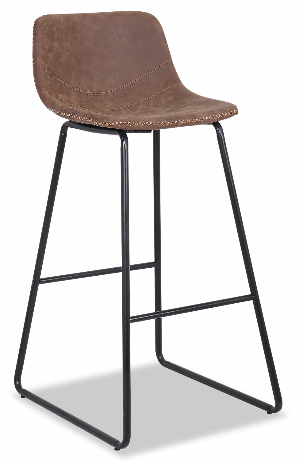 Coty Barstool With Vegan Leather Fabric, Metal – Brown Bar Stools