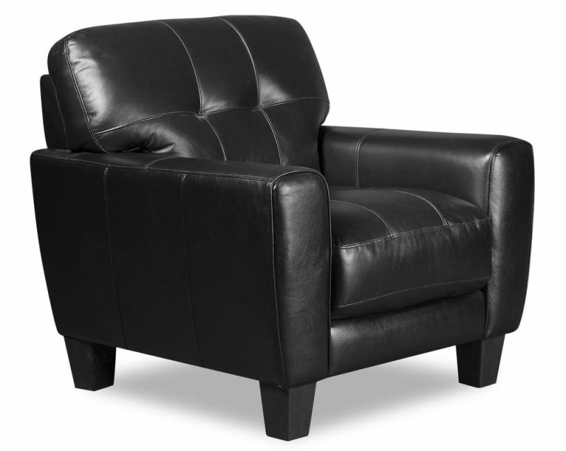 Curt Genuine Leather Chair – Black Furniture