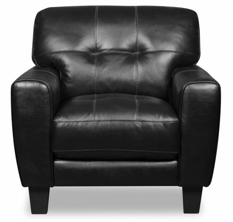 Curt Genuine Leather Chair – Black Furniture