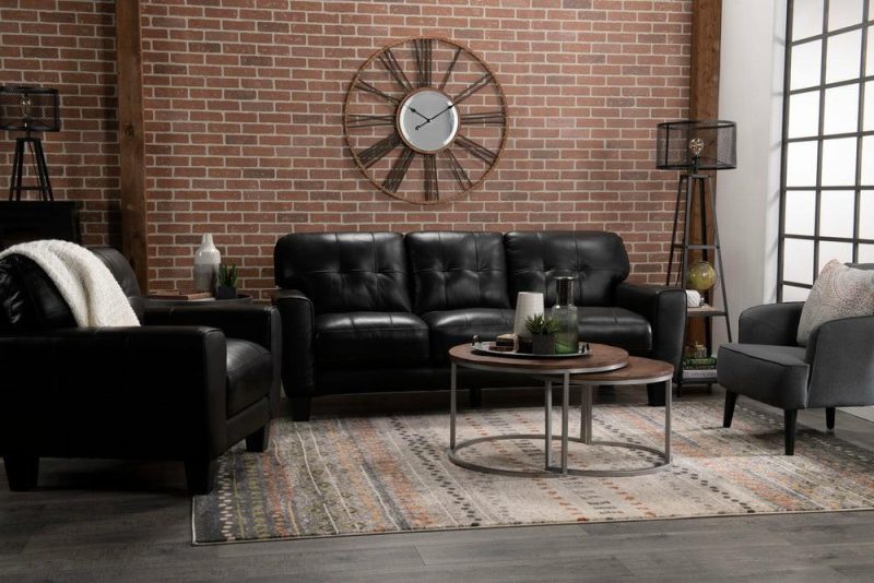 Curt Genuine Leather Chair – Black Furniture