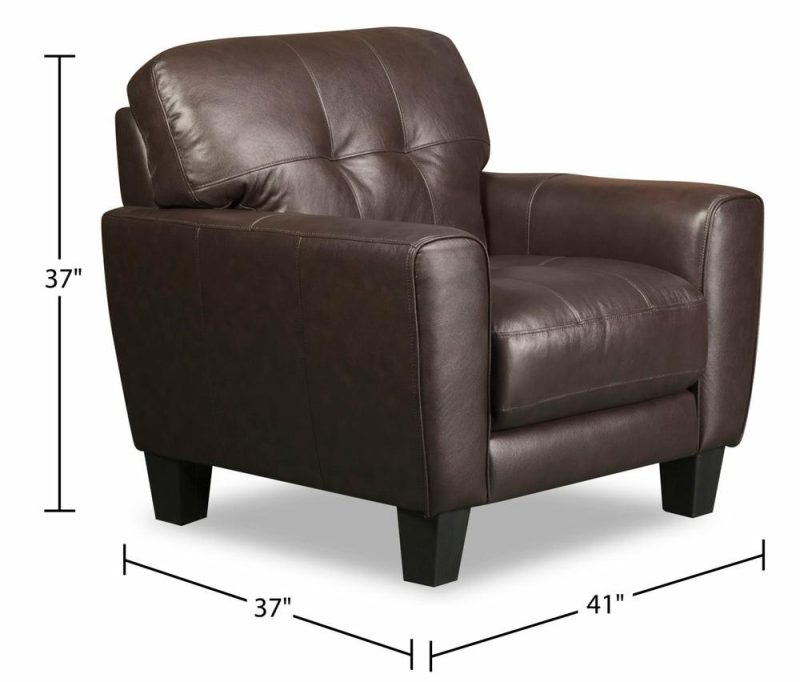 Curt Genuine Leather Chair – Brown Furniture