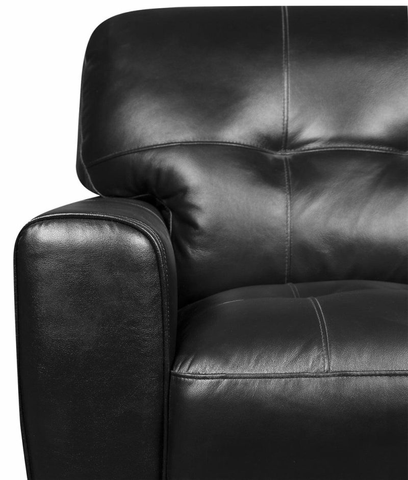 Curt Genuine Leather Loveseat – Black Furniture