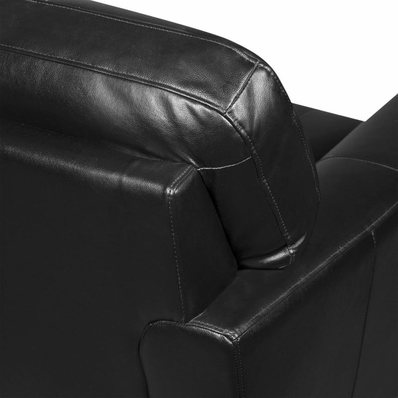 Curt Genuine Leather Loveseat – Black Furniture