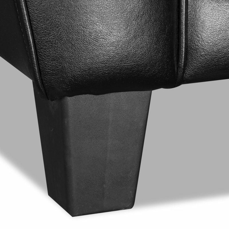 Curt Genuine Leather Loveseat – Black Furniture