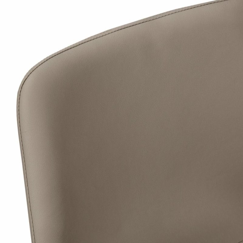 Curved Backrest Taupe Leather-Look Black Bar Stool Bar Stools