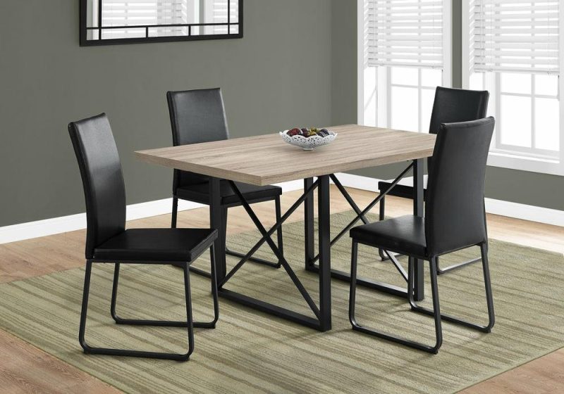 Dark Taupe Black Metal Dining Table Dining Room