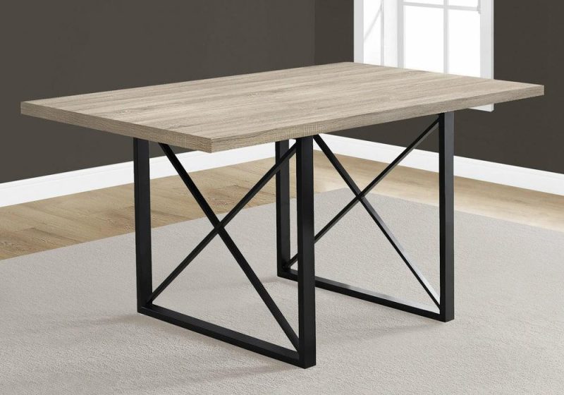 Dark Taupe Black Metal Dining Table Dining Room