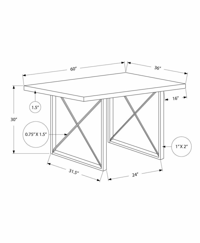 Dark Taupe Black Metal Dining Table Dining Room