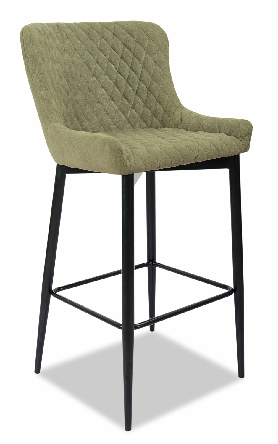 Demi Barstool With Velvet-Like Fabric, Metal – Green Bar Stools