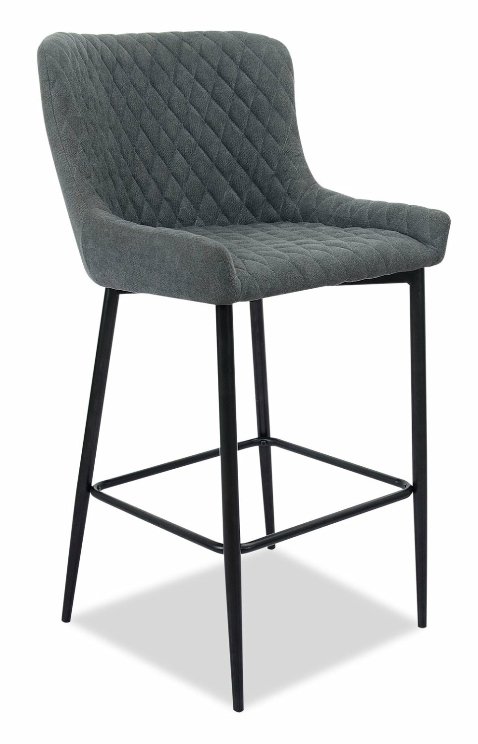 Demi Counter-Height Stool With Velvet-Like Fabric, Metal – Grey Bar Stools