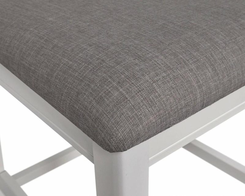 Dena Counter-Height Dining Chair With Linen-Look Fabric –  Dove Grey Dining Chairs