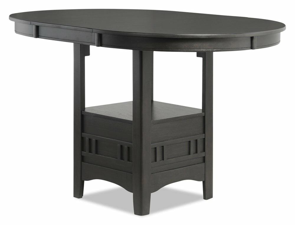 Dena Counter-Height Dining Table With 42-60″W Extension, Round  – Grey Dining Room