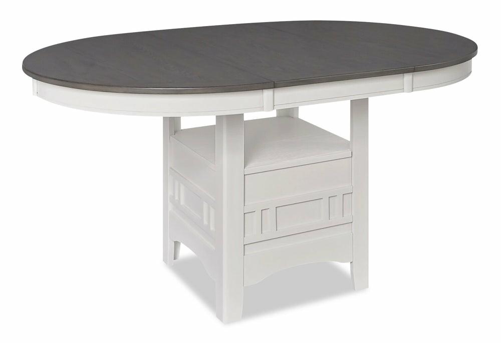 Dena Dining Table With 42-60″W Extension, Round  – Dove Grey Dining Room