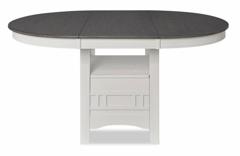 Dena Dining Table With 42-60″W Extension, Round  – Dove Grey Dining Room