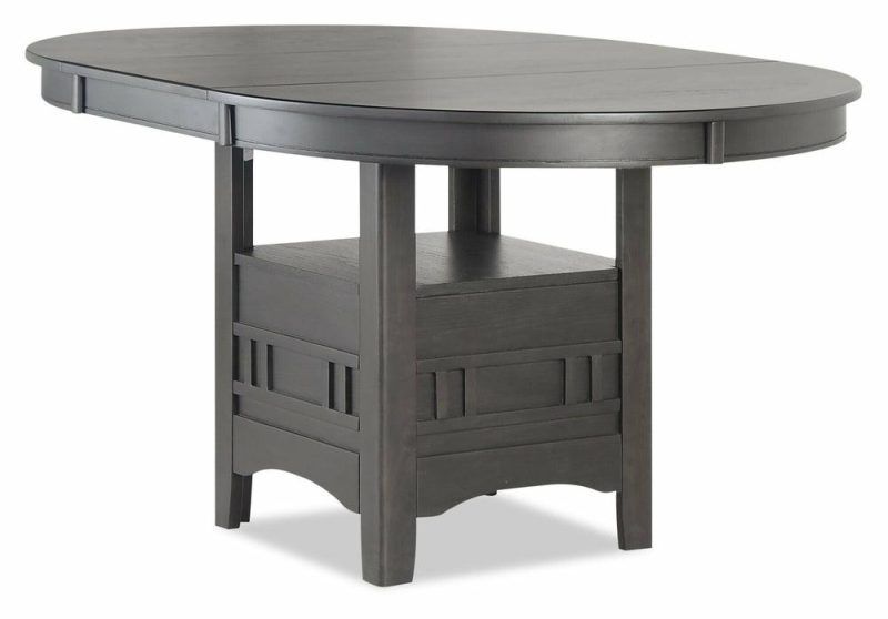 Dena Dining Table With 42-60″W Extension, Round  – Grey Dining Room