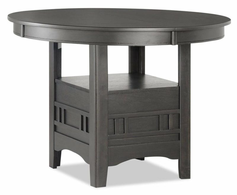 Dena Dining Table With 42-60″W Extension, Round  – Grey Dining Room