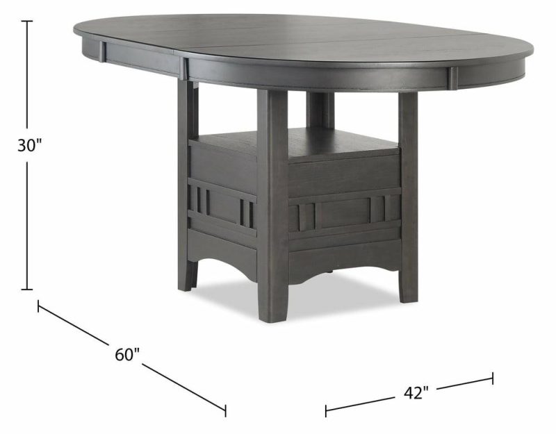 Dena Dining Table With 42-60″W Extension, Round  – Grey Dining Room