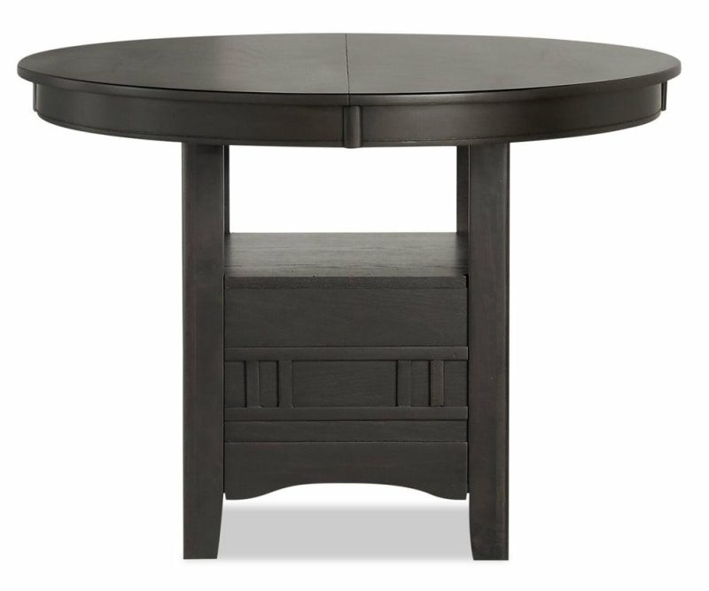 Dena Dining Table With 42-60″W Extension, Round  – Grey Dining Room