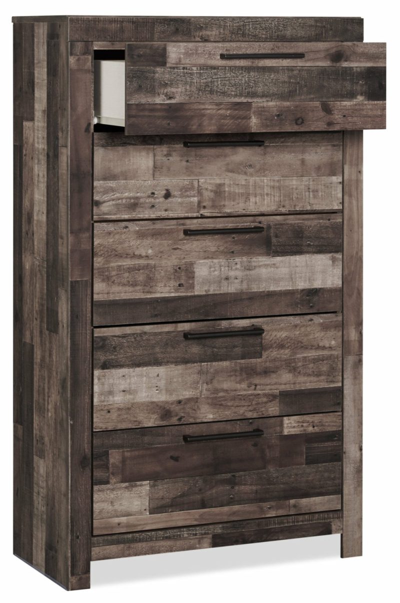 Derekson  Bedroom Chest Of Drawers, 5-Drawer, 31.7″W X 53.9″H – Grey Bedroom