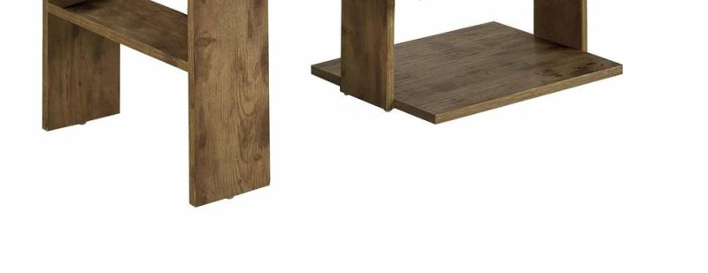 Devon 43.3″ Rustic Coffee Table With Shelf – Light Pine Finish Wood Coffee Tables