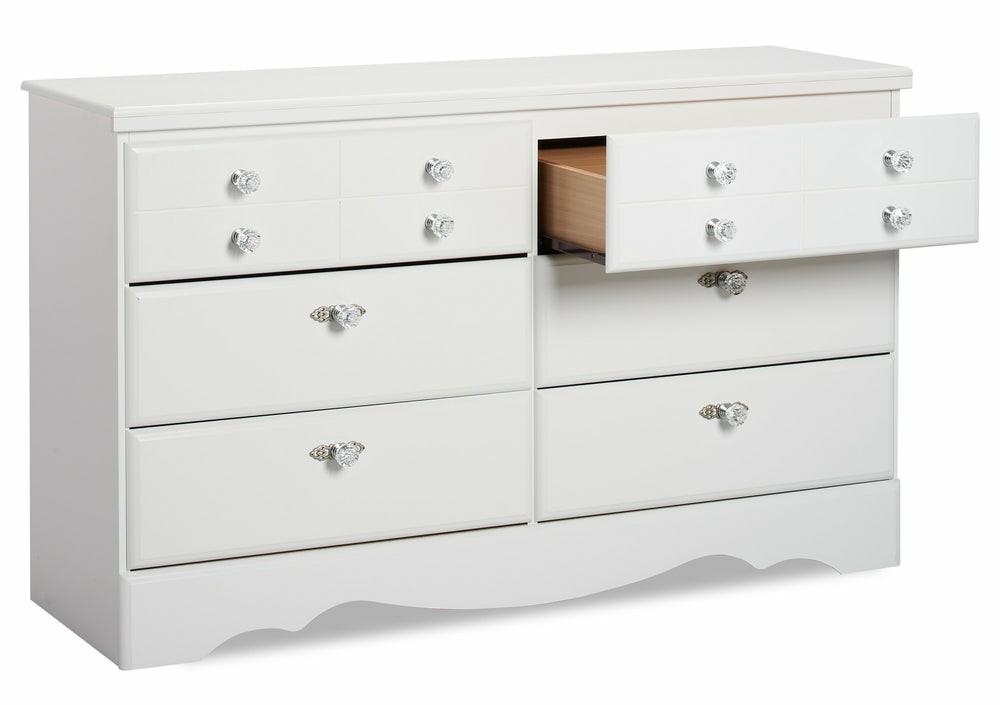 Diamond Dreams 6-Drawer Dresser For Kids, 49.45″W – White Bedroom