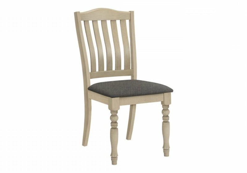 Dining Chair Set Of 2 Dining Room Kitchen Side Antique Grey Fabric Wood Legs Transitional Dining Chairs