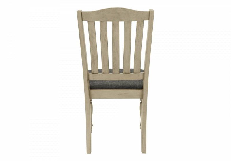 Dining Chair Set Of 2 Dining Room Kitchen Side Antique Grey Fabric Wood Legs Transitional Dining Chairs