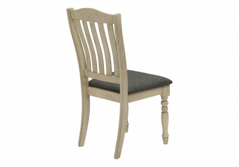 Dining Chair Set Of 2 Dining Room Kitchen Side Antique Grey Fabric Wood Legs Transitional Dining Chairs