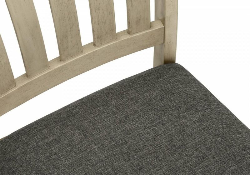 Dining Chair Set Of 2 Dining Room Kitchen Side Antique Grey Fabric Wood Legs Transitional Dining Chairs