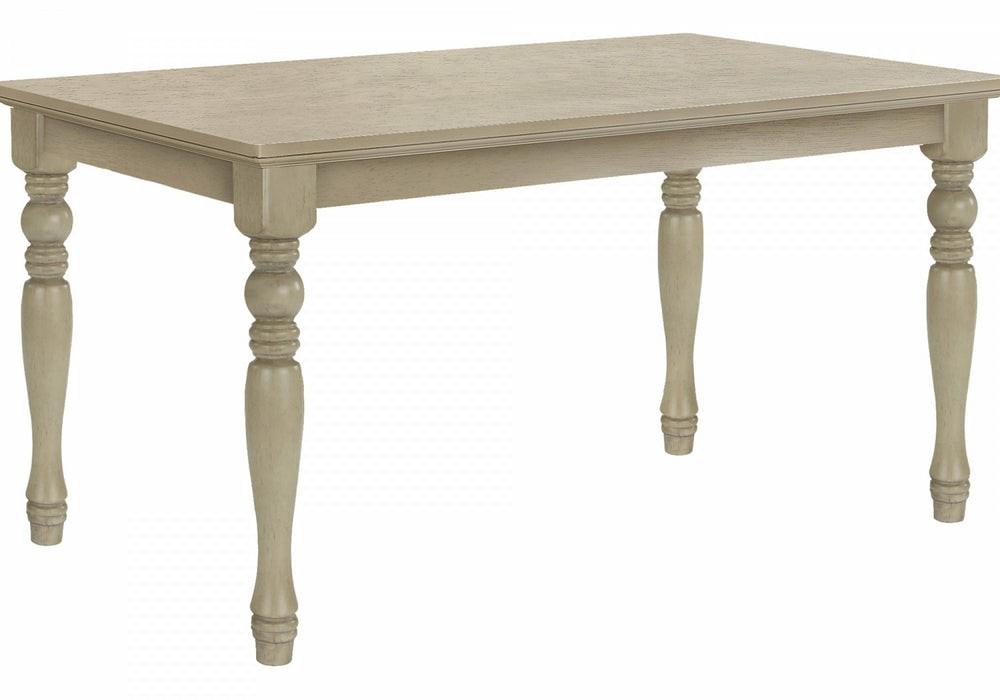 Dining Table Rectangular Veneer Top Solid Wood Legs Dining Room Kitchen Antique Grey Veneer Transitional Dining Room