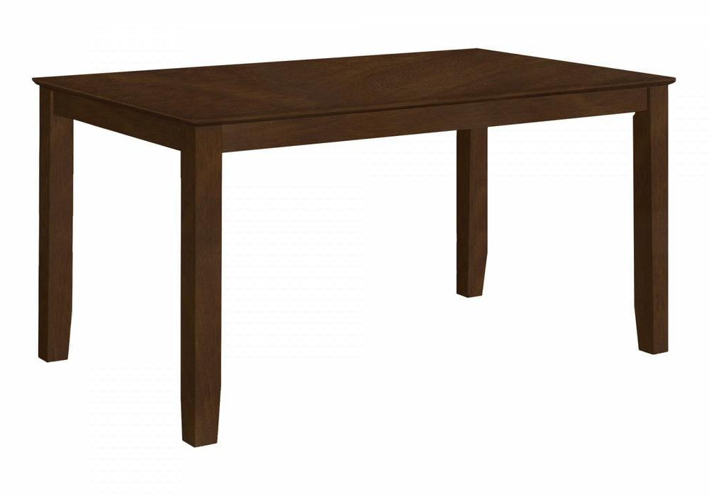 Dining Table Rectangular Veneer Top Solid Wood Legs Dining Room Kitchen Brown Veneer Brown Wood Transitional Dining Room