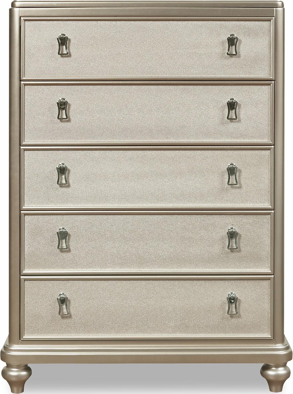 Diva Bedroom Chest Of Drawers, 7-Drawer, 39″W X 56″H, Glam – Silver Bedroom