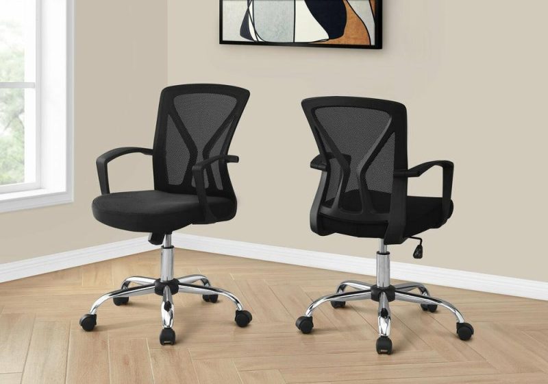 Dominic 23.5″ Office Chair With Mesh Back- Black/Chrome Chairs