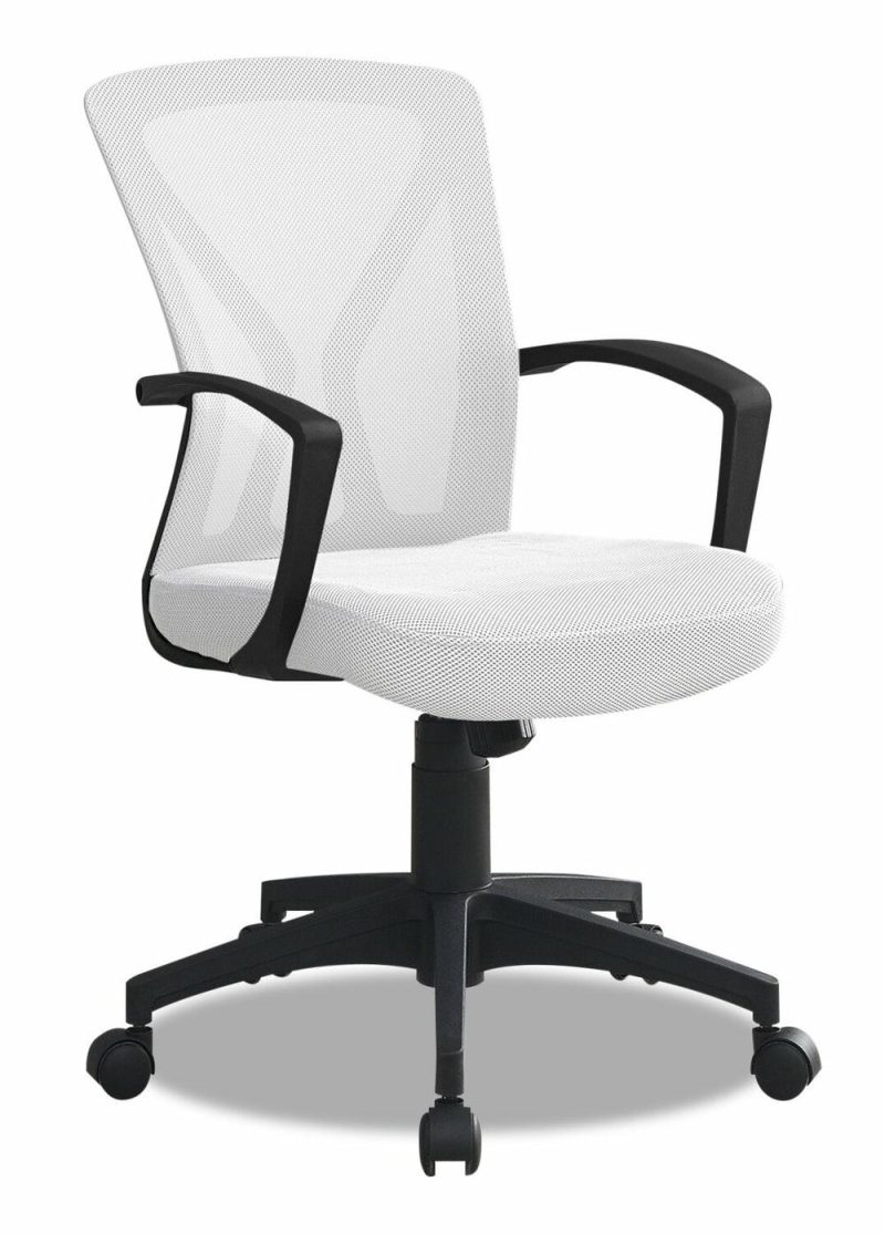 Dominic 23.5″ Office Chair With Mesh Back- White/Black Chairs