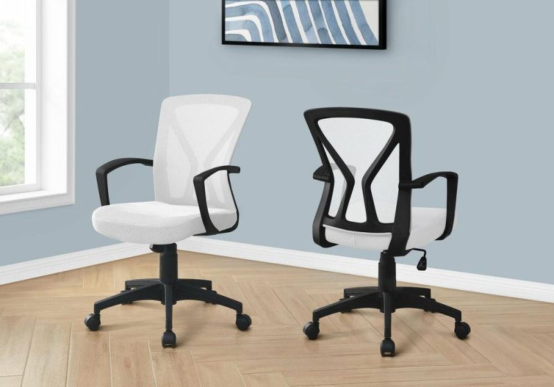 Dominic 23.5″ Office Chair With Mesh Back- White/Black Chairs