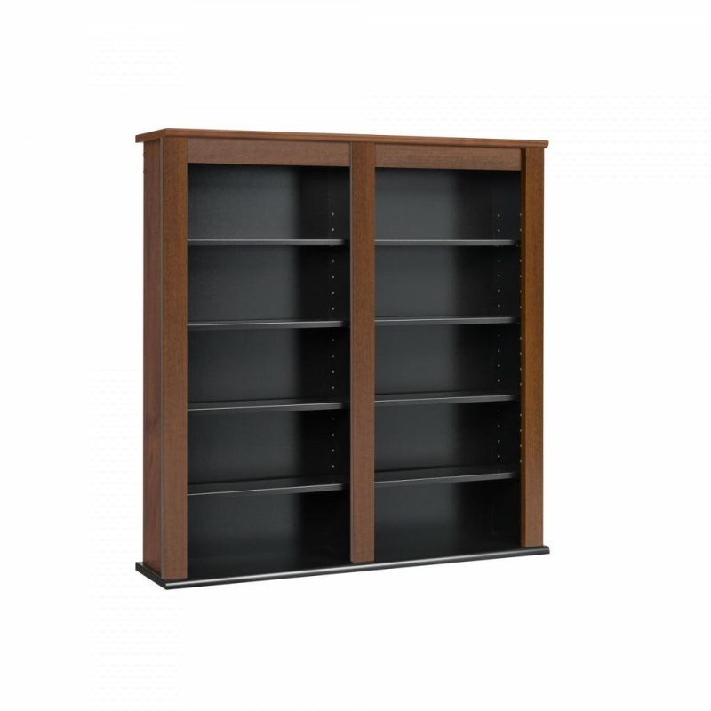 Double Wall Mounted Storage – Cherry Black Bookcases