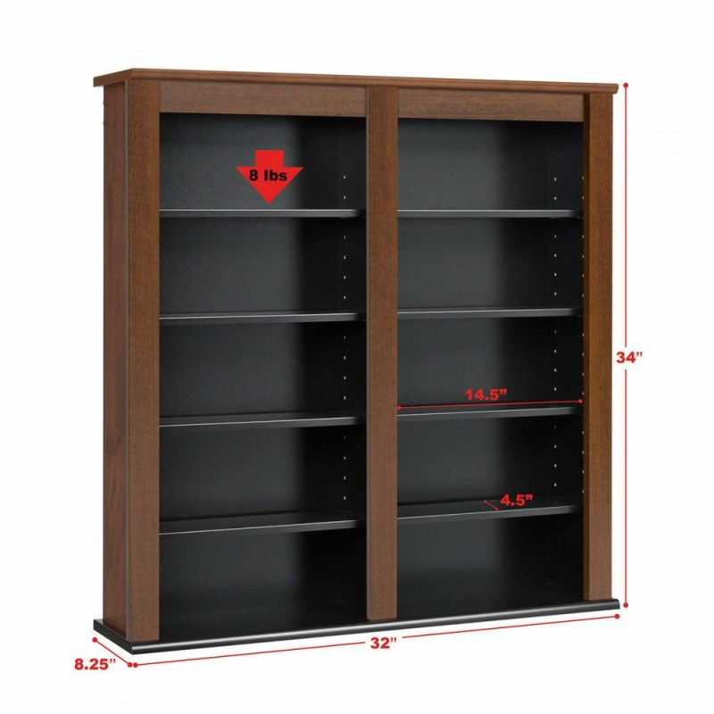 Double Wall Mounted Storage – Cherry Black Bookcases